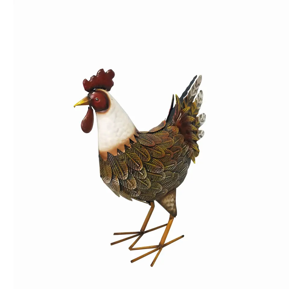 Decorative metal chicken Outdoor garden ornament metal rooster
