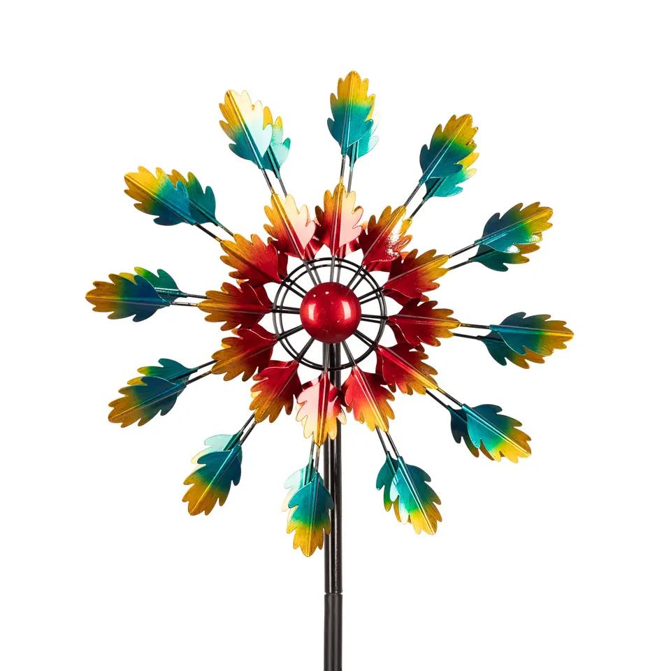 Garden Decorative Feather Metal Wind Spinner Outdoor Windmill