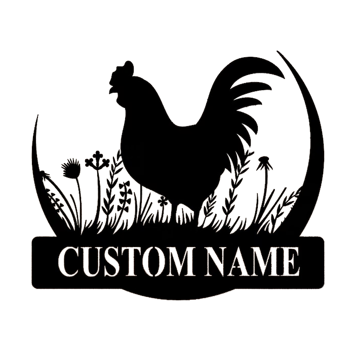 Farm Rooster metal sign silhouette plaque