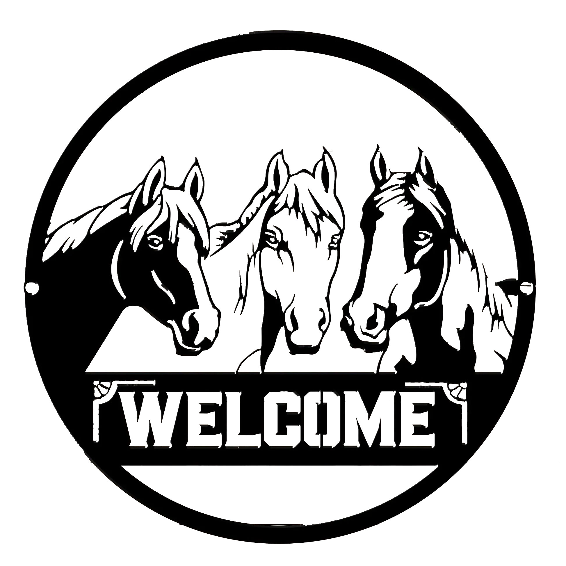 Farm  Horse  Metal Sign Welcome