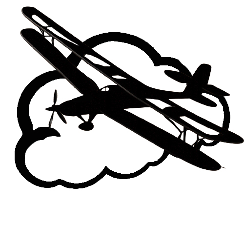 Flying among the clouds glider metal wall art signage