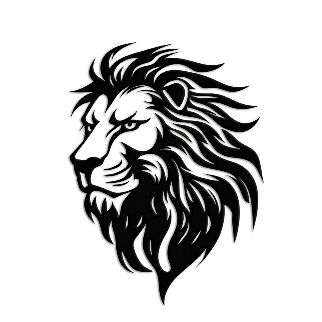 Majestic Lion Head Metal Sign