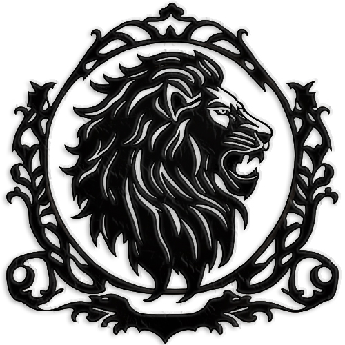 Metal wall craft lion head sign