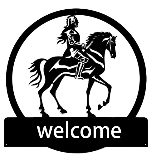 Creative Mighty Cavalry Metal Wall Craft Welcome Signs