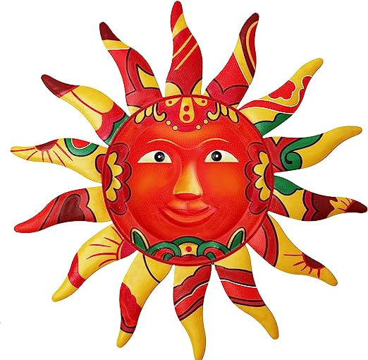 Metal Sun Wall Art Hanging for Indoor Outdoor