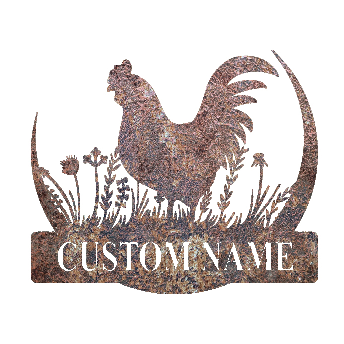 Farm Rooster metal sign silhouette plaque