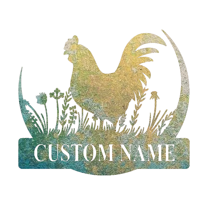 Farm Rooster metal sign silhouette plaque