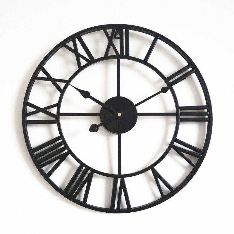 Vintage Metal wall clock Nordic Roman Numerals Round