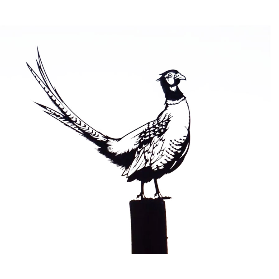 Ring Necked Pheasant metal silhouette