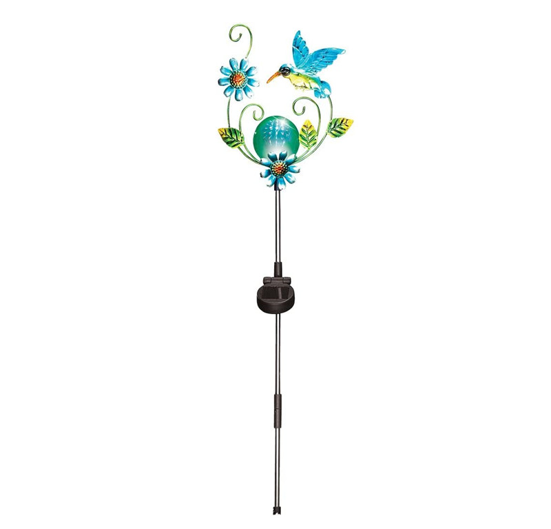 Metal  Yard Stakes Solar Hummingbird  Stake