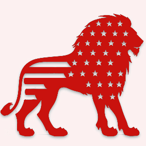 Flag Lion Metal Sign