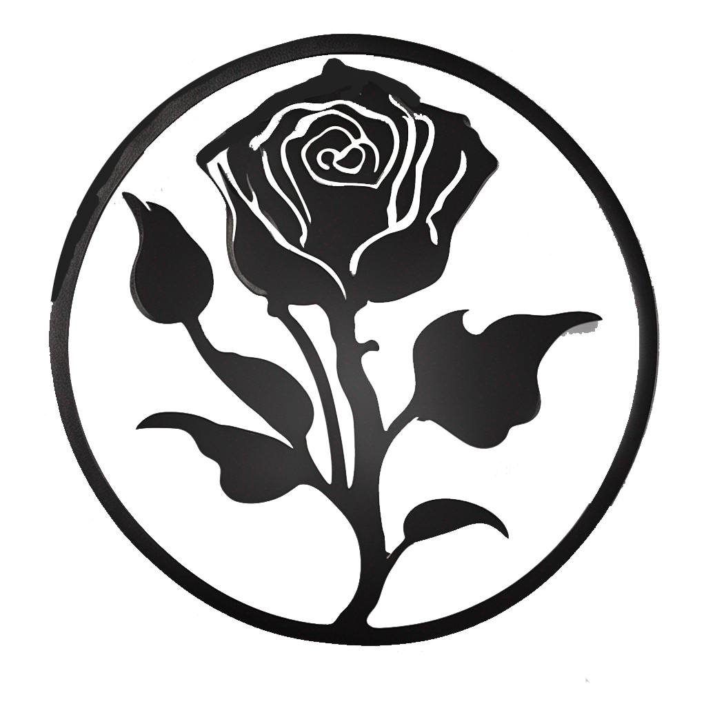 Iron Rose Art Wall Plaque