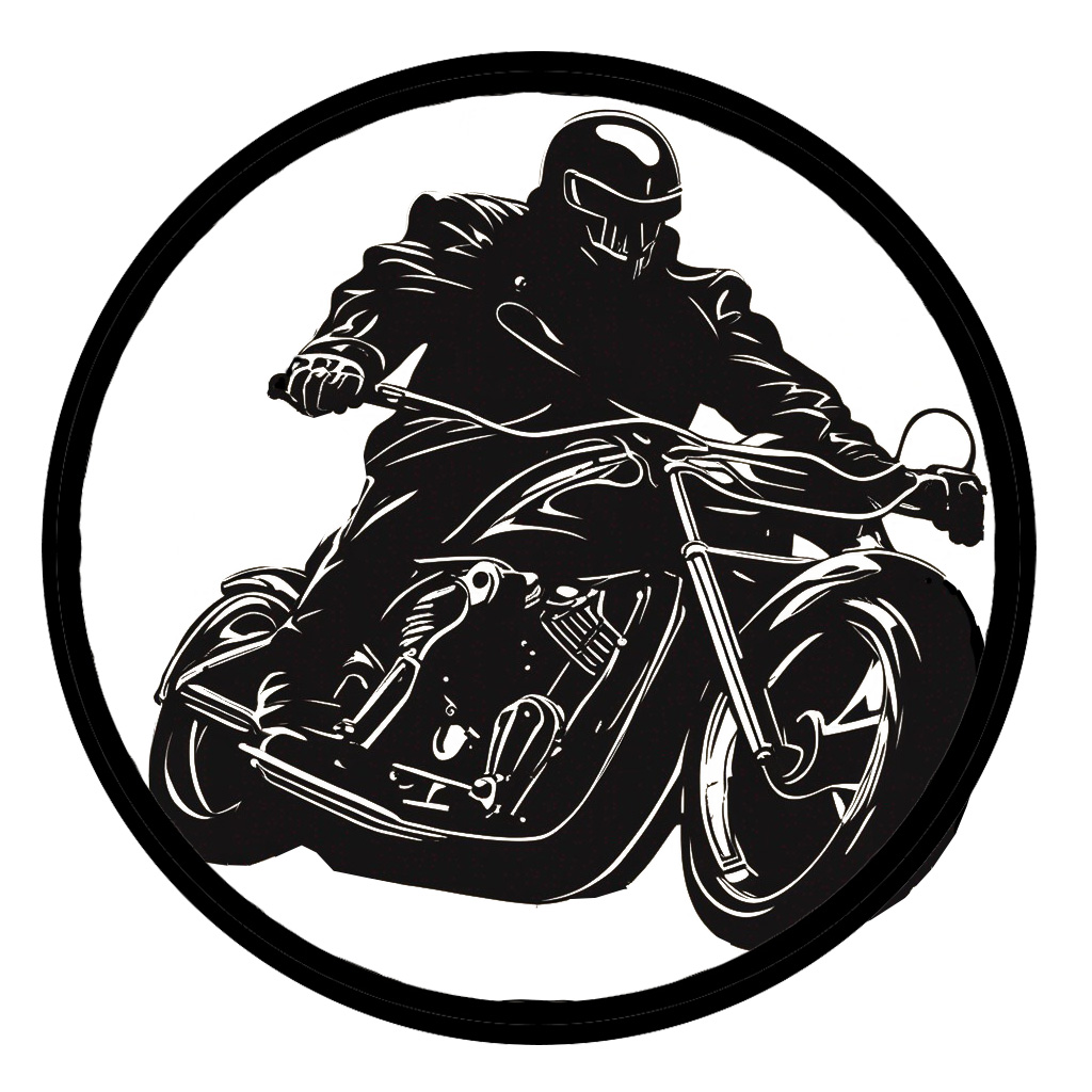 Motorcycle Rider Metal Art Wall Sign